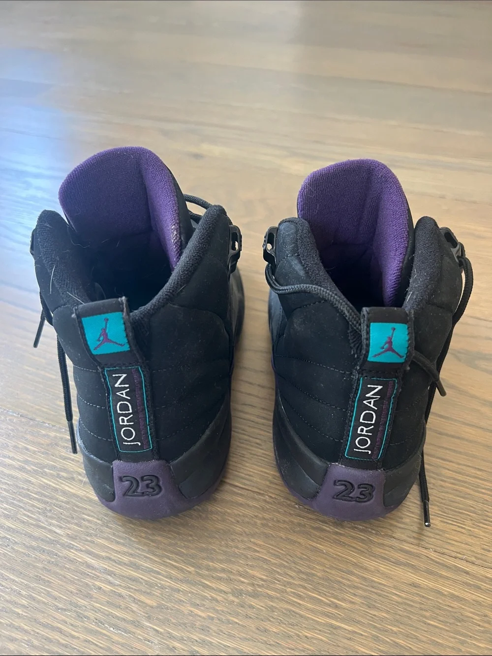 Jordan High-Top Sneakers in Black and Purple